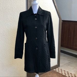 Etcetera Jackets & Coats - Black geometric textured coat by Etcetera Etcetera Jackets & Coats - Black geometric textured coat by Etcetera